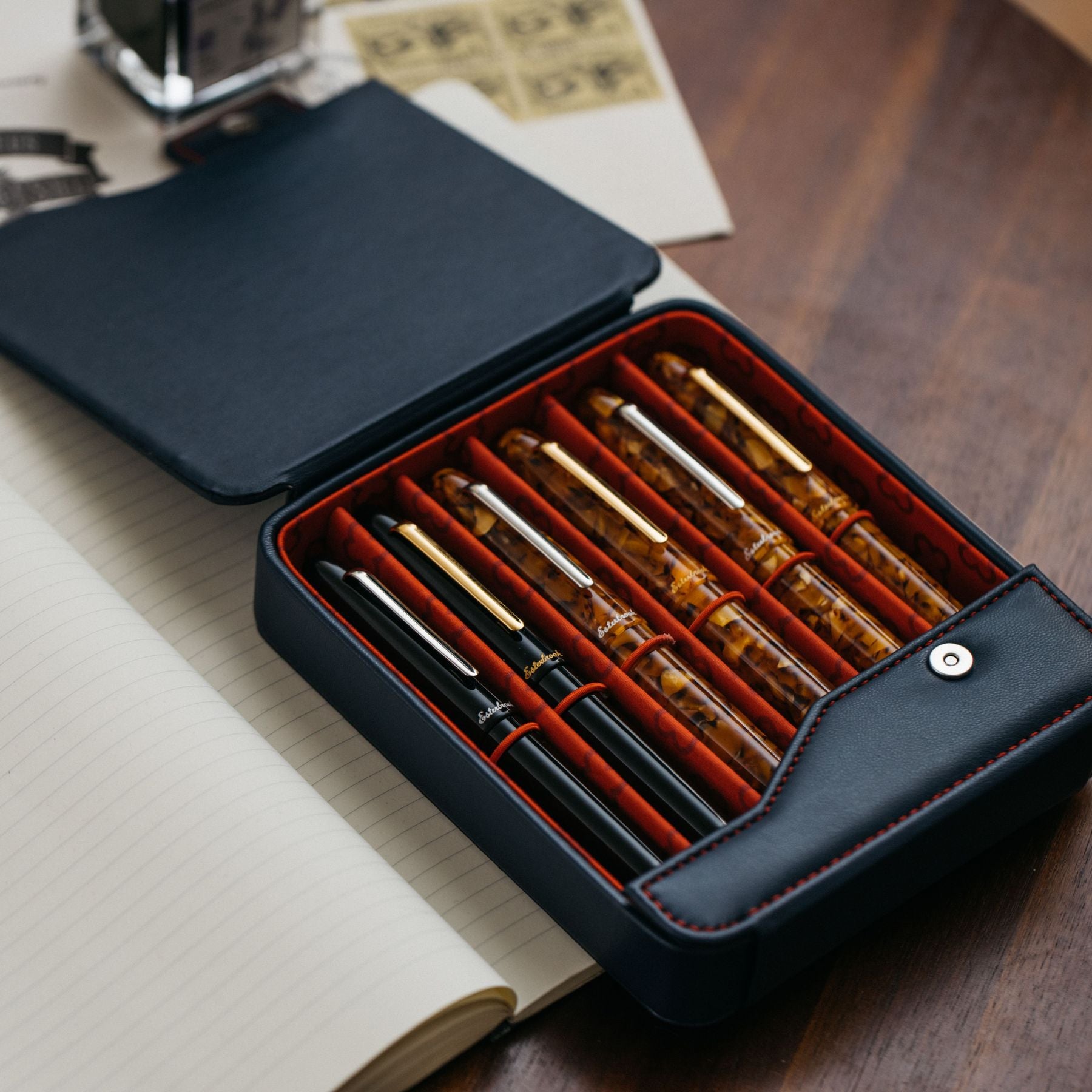 Leather Fountain Pen Case for 3 Pens