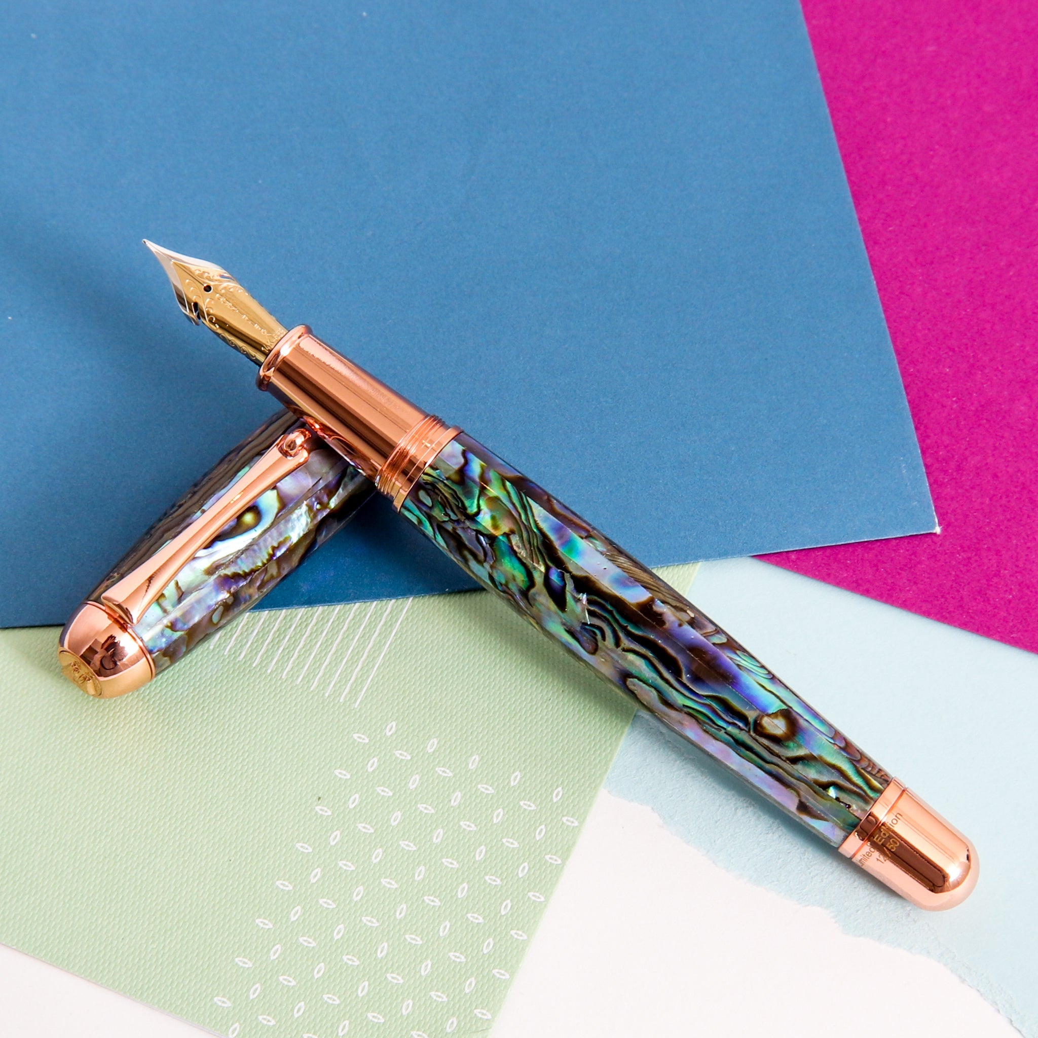 Monteverde Super Mega Abalone & Rose Gold Fountain Pen - 14k Nib – Truphae