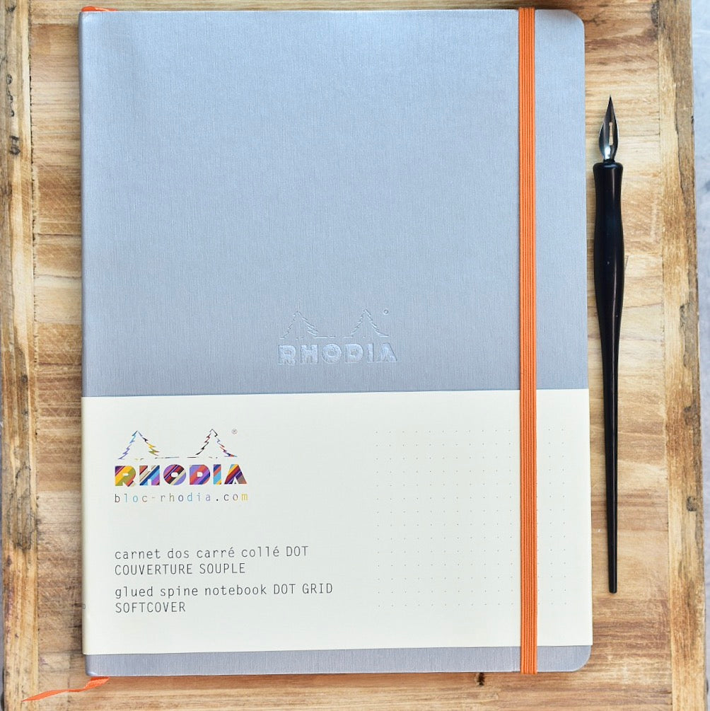 Rhodia Rhodiarama Softcover Notebook (190 x 250) Silver Dot