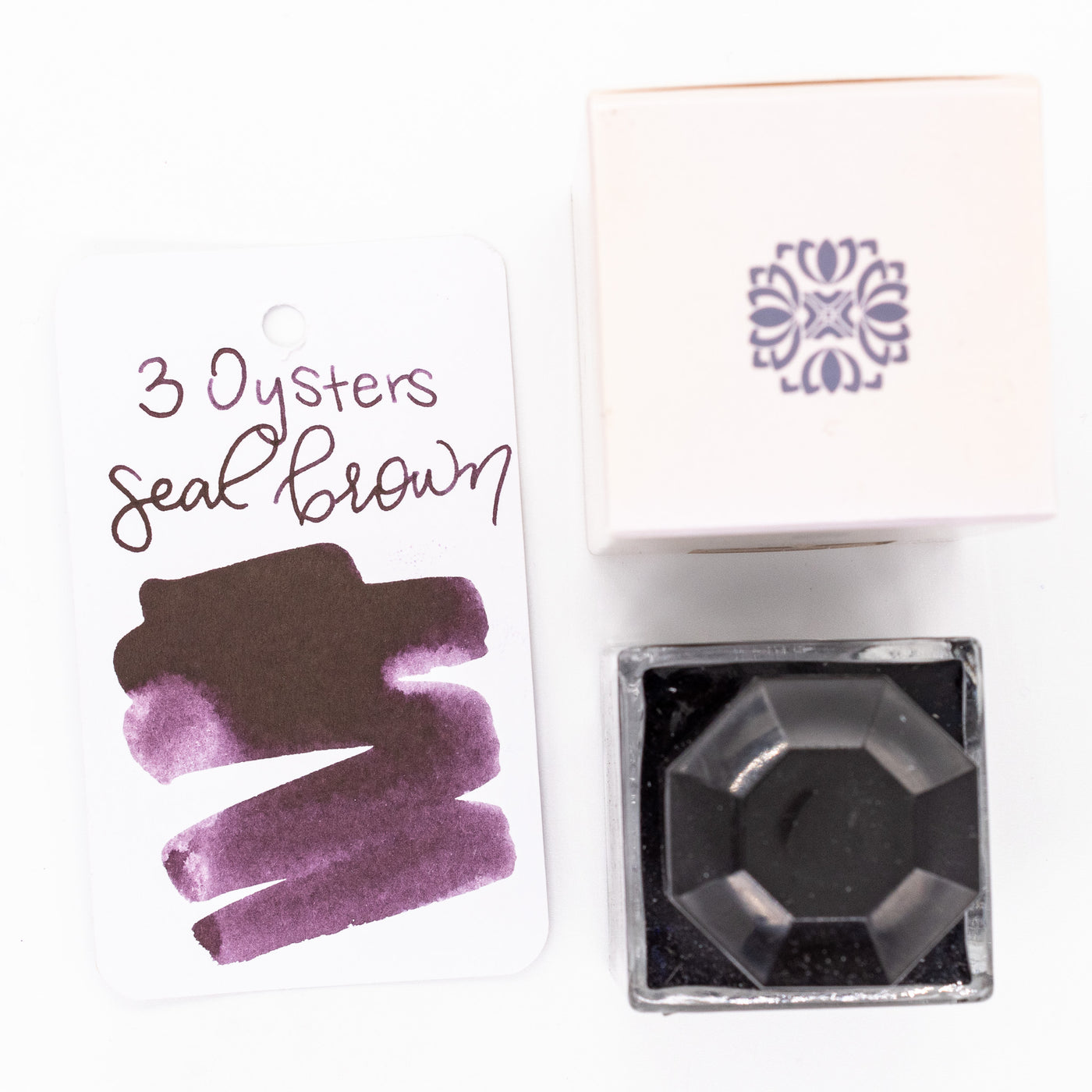 3Oysters Seal Brown Ink Bottle purple aubergine