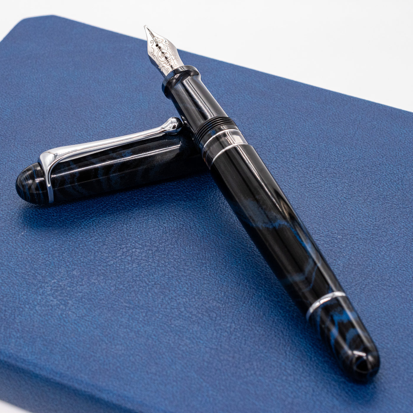 Aurora 88 Ebonite Marbled Blue Fountain Pen limited edition