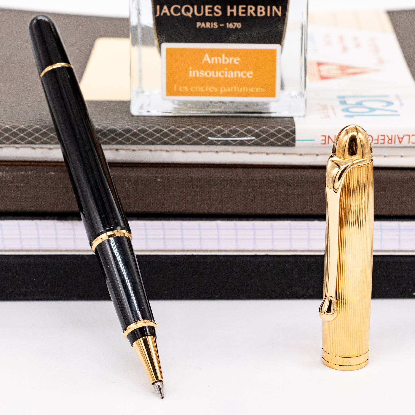 Aurora 88 Gold Pinstripe Cap Rollerball Pen