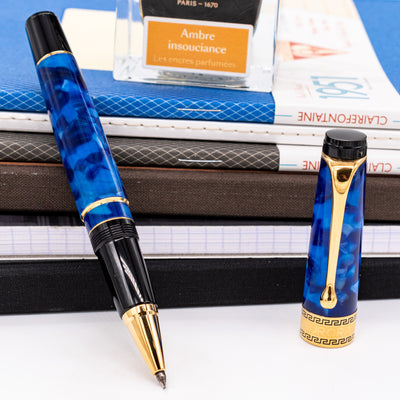 Aurora Optima Blue & Gold Rollerball Pen