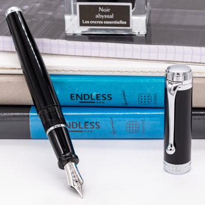 Aurora Talentum Black & Chrome Fountain Pen