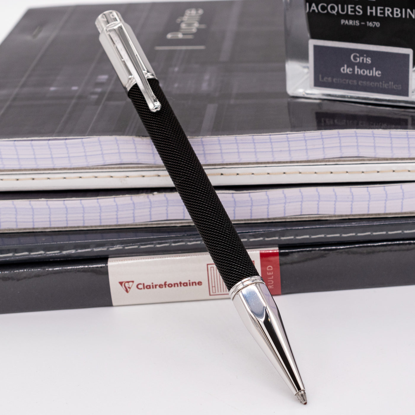 Caran d'Ache Varius Black Edition Ballpoint Pen - Ivanhoe Black Chain Mail black edition