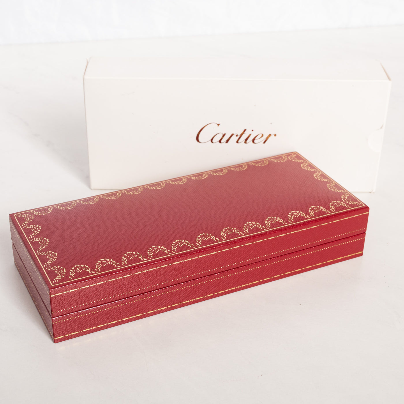 Cartier Louis Gold Plated Godron Finish Ballpoint Pen box outer