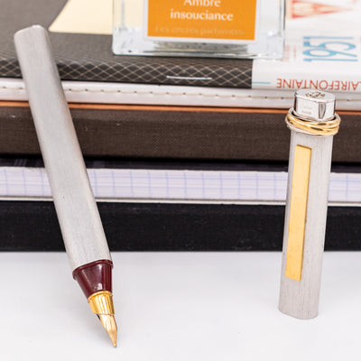 Cartier Vendome Oval Silver Fountain Pen