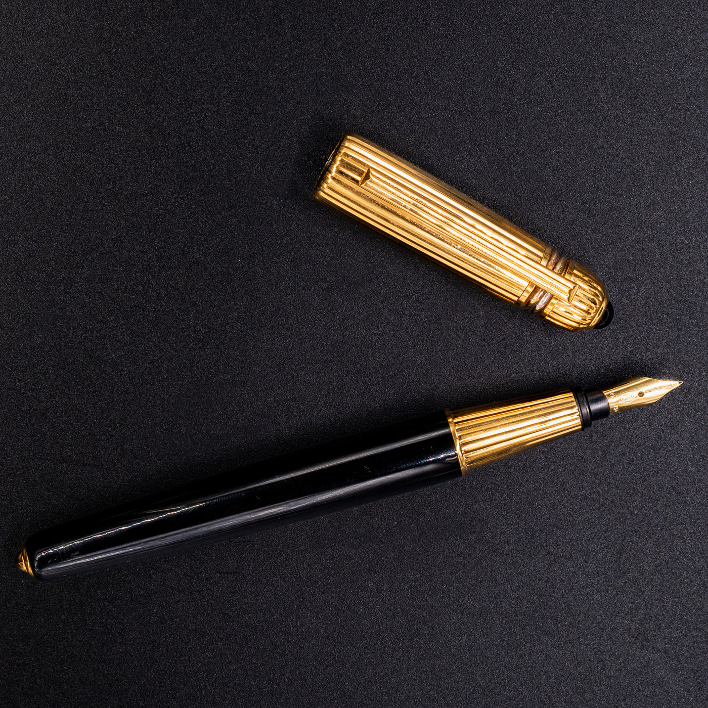 Cartier Pasha Black Lacquer & Vermeil Fountain Pen sleek