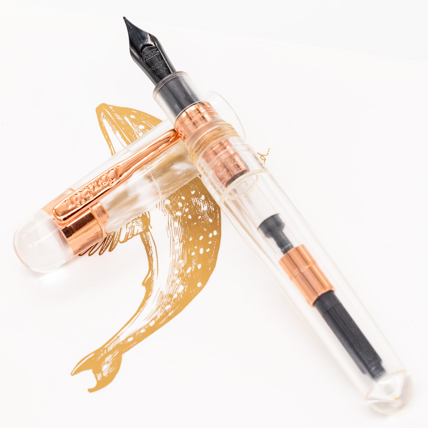 Conklin All American Demo Rose Gold Eyedropper Fountain Pen demonstrator