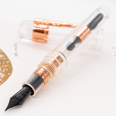 Conklin All American Demo Rose Gold Eyedropper Fountain Pen uncapped