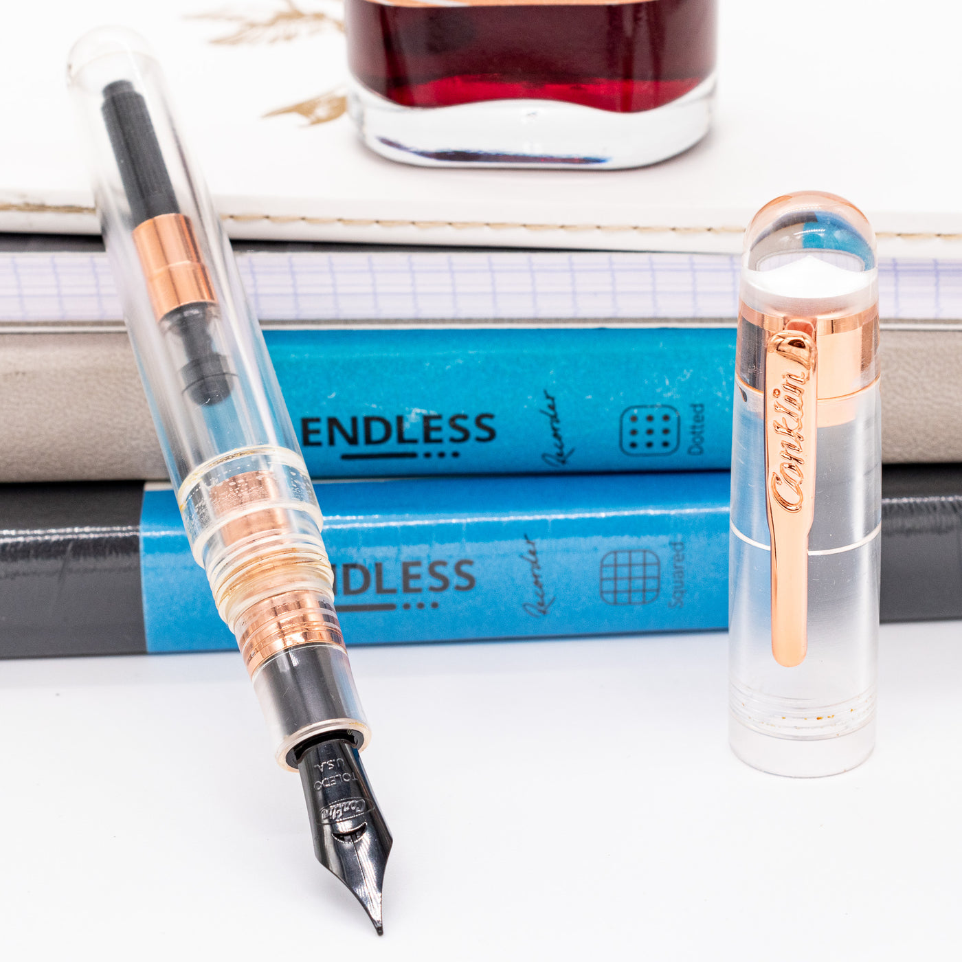 Conklin All American Demo Rose Gold Eyedropper Fountain Pen