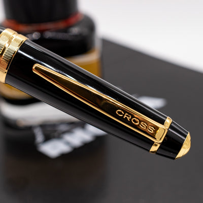 Cross Bailey Lights Fountain Pen - Black & Gold clip