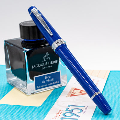 Cross Bailey Lights Fountain Pen - Blue & Chrome capped