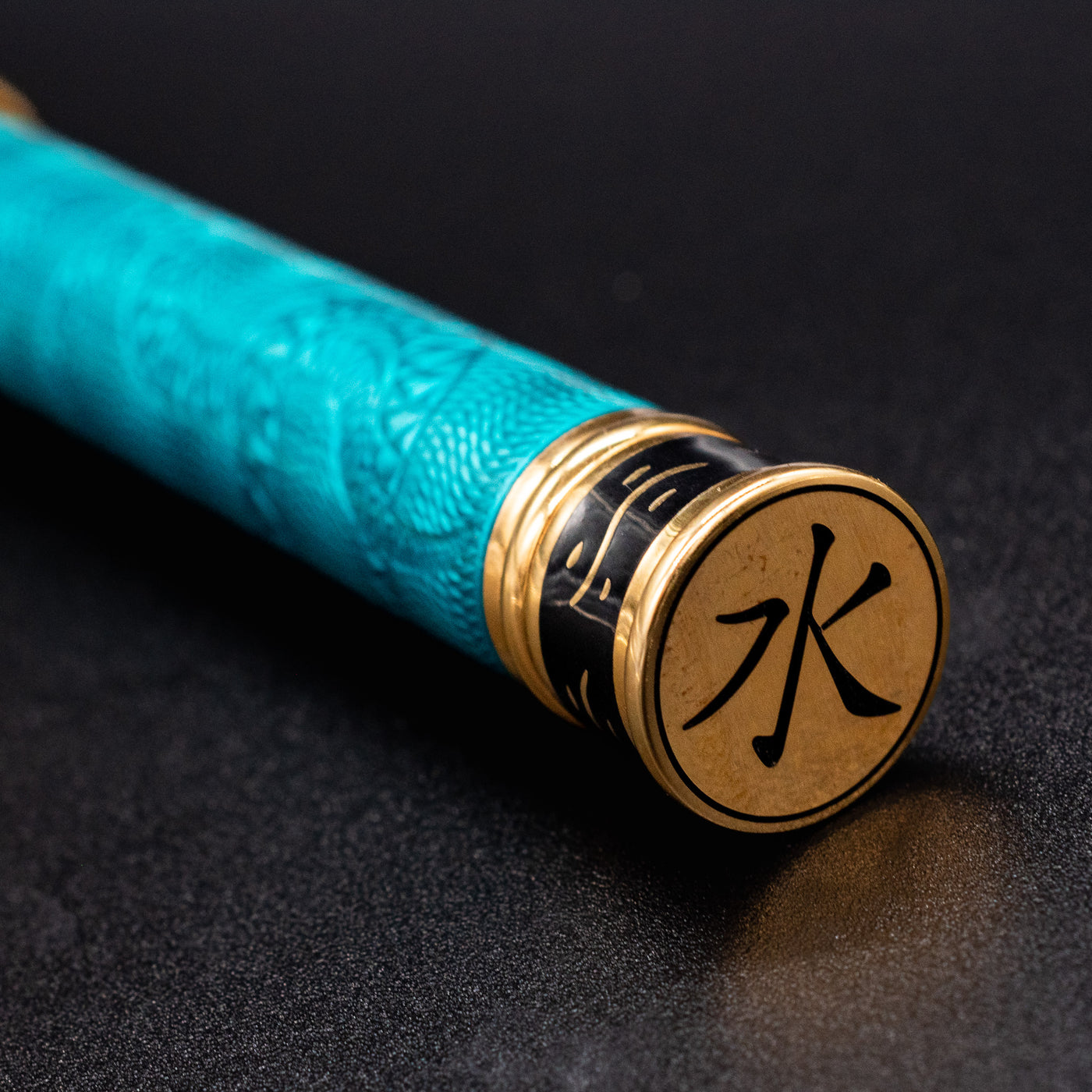 David Oscarson Black Water Snake Fountain Pen - Teal rare