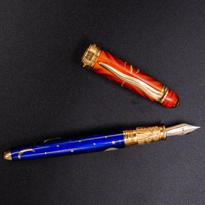 David Oscarson Celestial Fountain Pen - Blazing Saffron & Blue limited edition