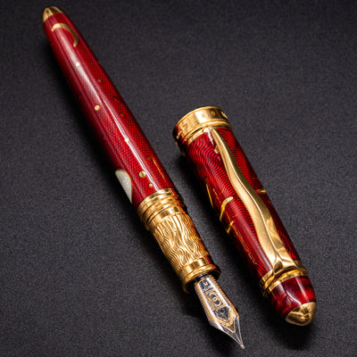 David Oscarson Celestial Fountain Pen - Fire Red limited edition