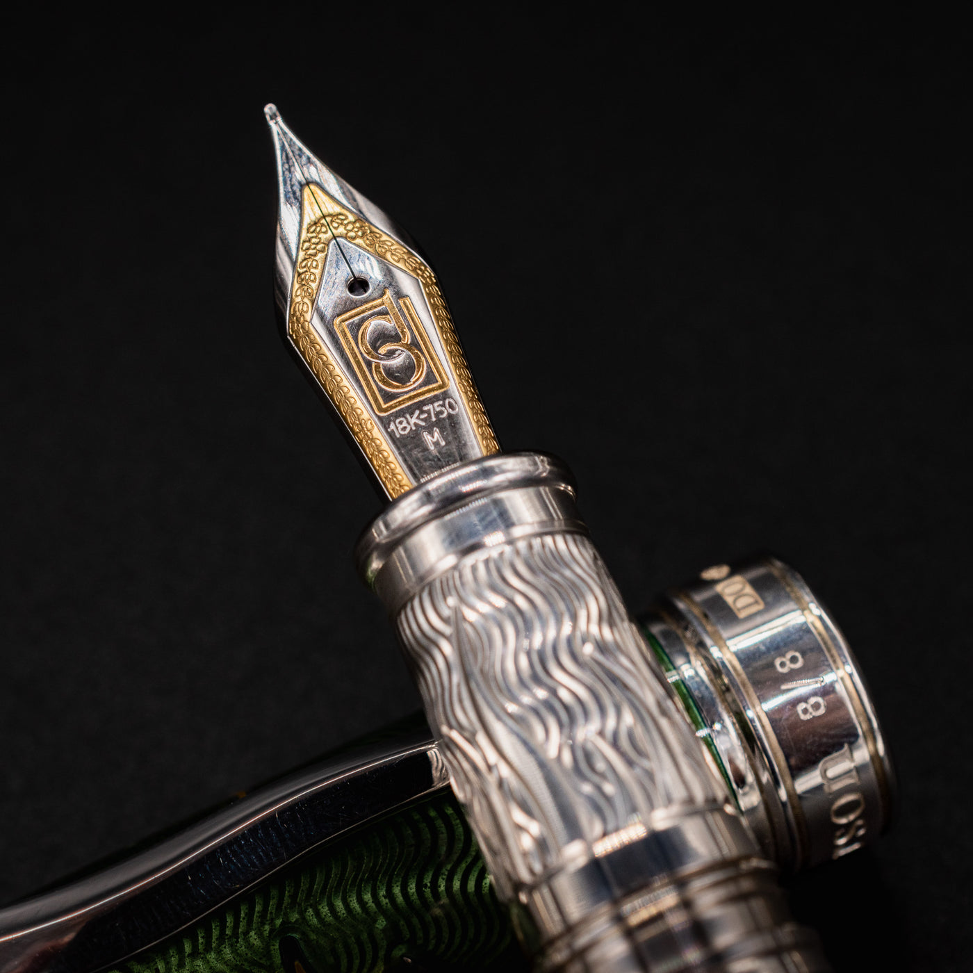 David Oscarson Celestial Fountain Pen - Olive Green 18k Gold Nib