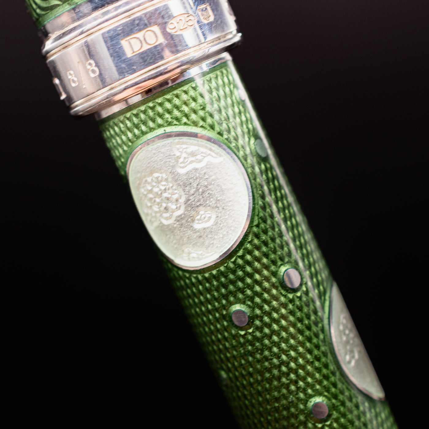 David Oscarson Celestial Fountain Pen - Olive Green Moonphase