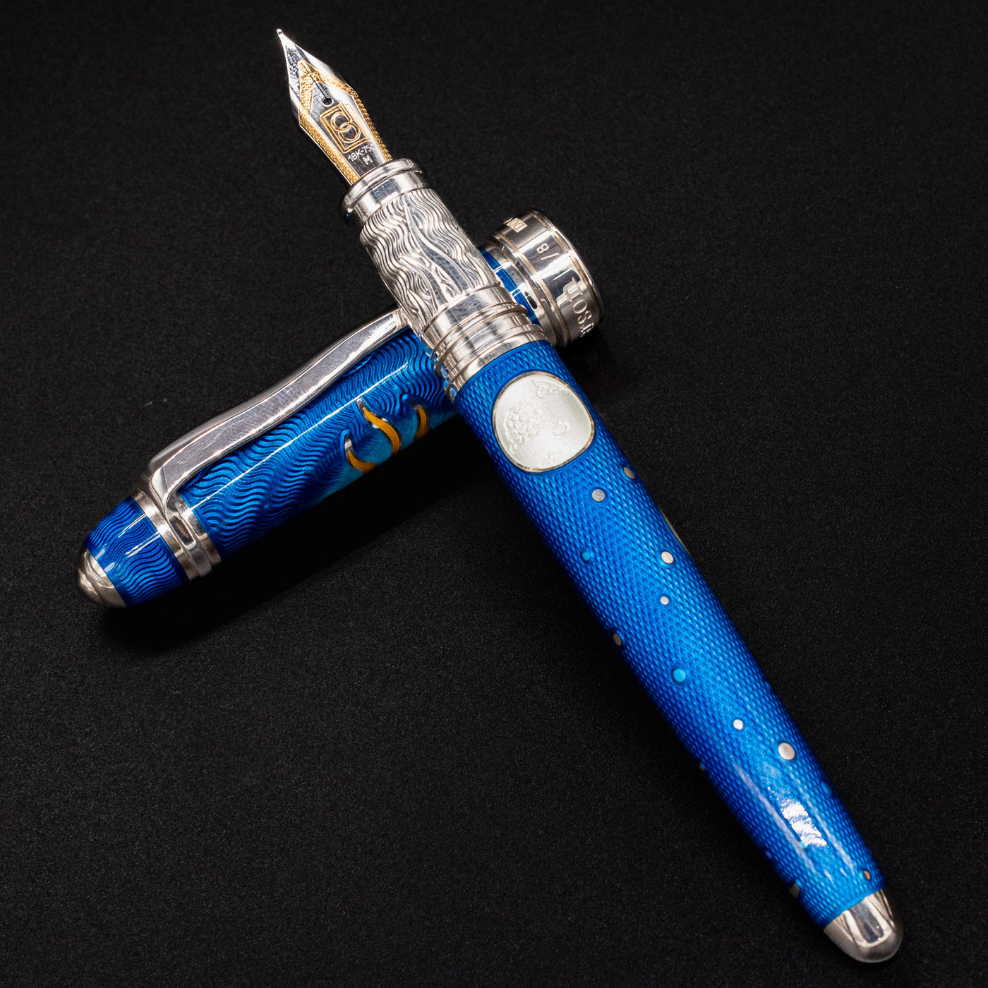 David Oscarson Celestial Fountain Pen - Sky Blue Enamel