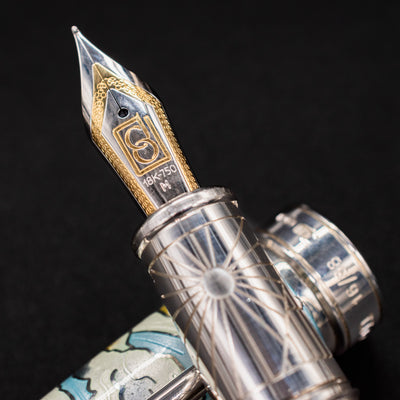 David Oscarson Deus Regit Fountain Pen - Mossy Black 18k gold nib