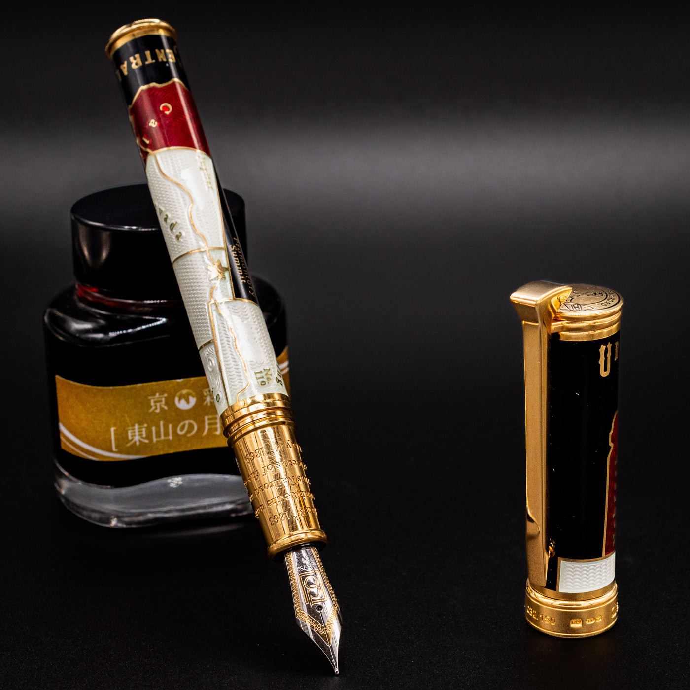 David Oscarson Golden Spike Fountain Pen - Ruby Red