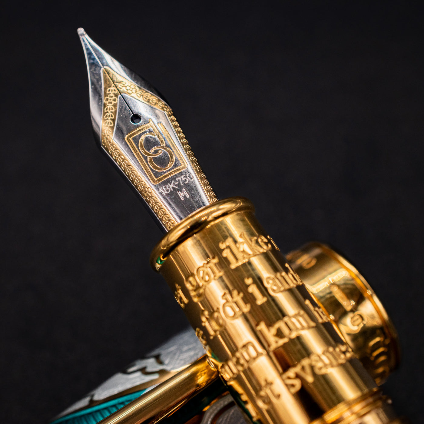 David Oscarson Hans Christian Andersen Fountain Pen - Teal 18k gold nib