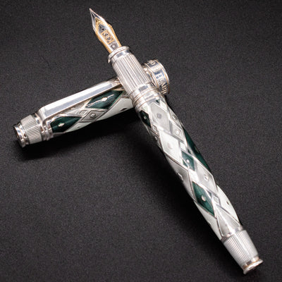 David Oscarson Harlequin Fountain Pen - Grey limited edition