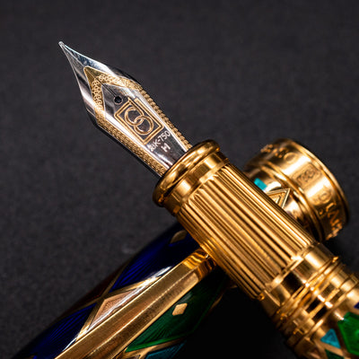 David Oscarson Harlequin Fountain Pen - Purple 18k gold nib