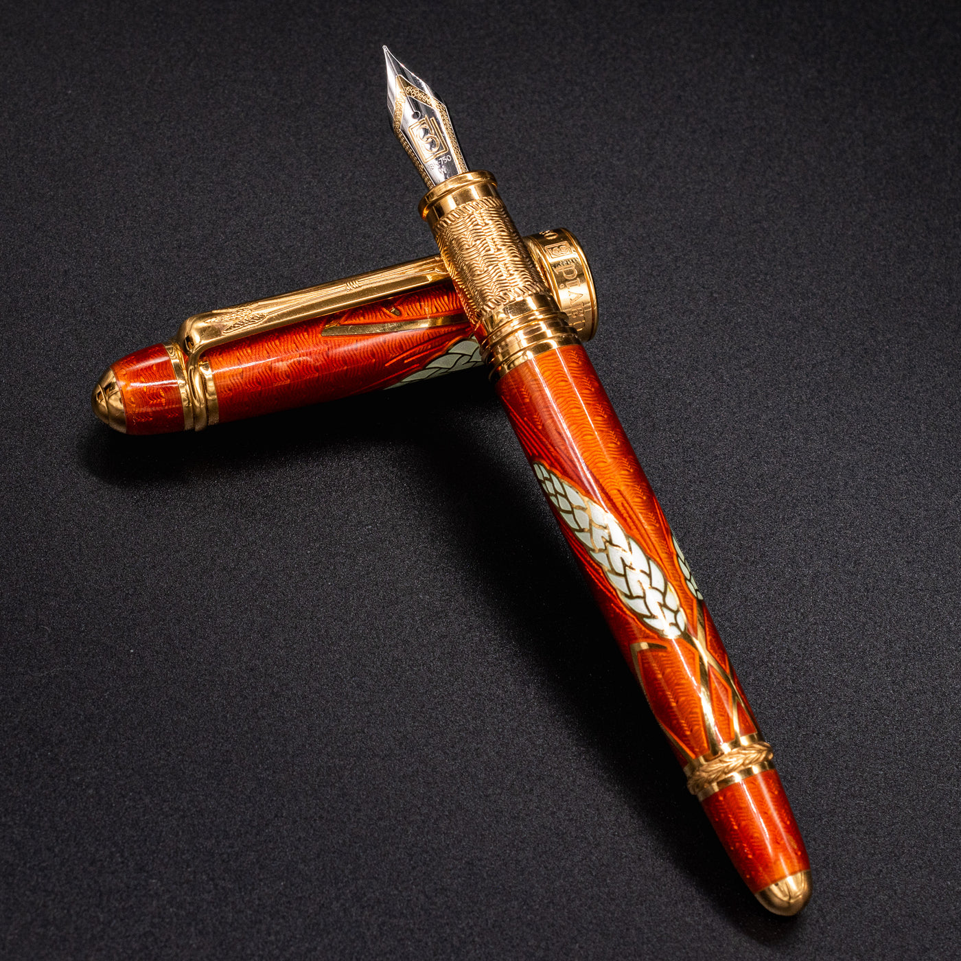 David Oscarson Harvest Fountain Pen - Amber enamel