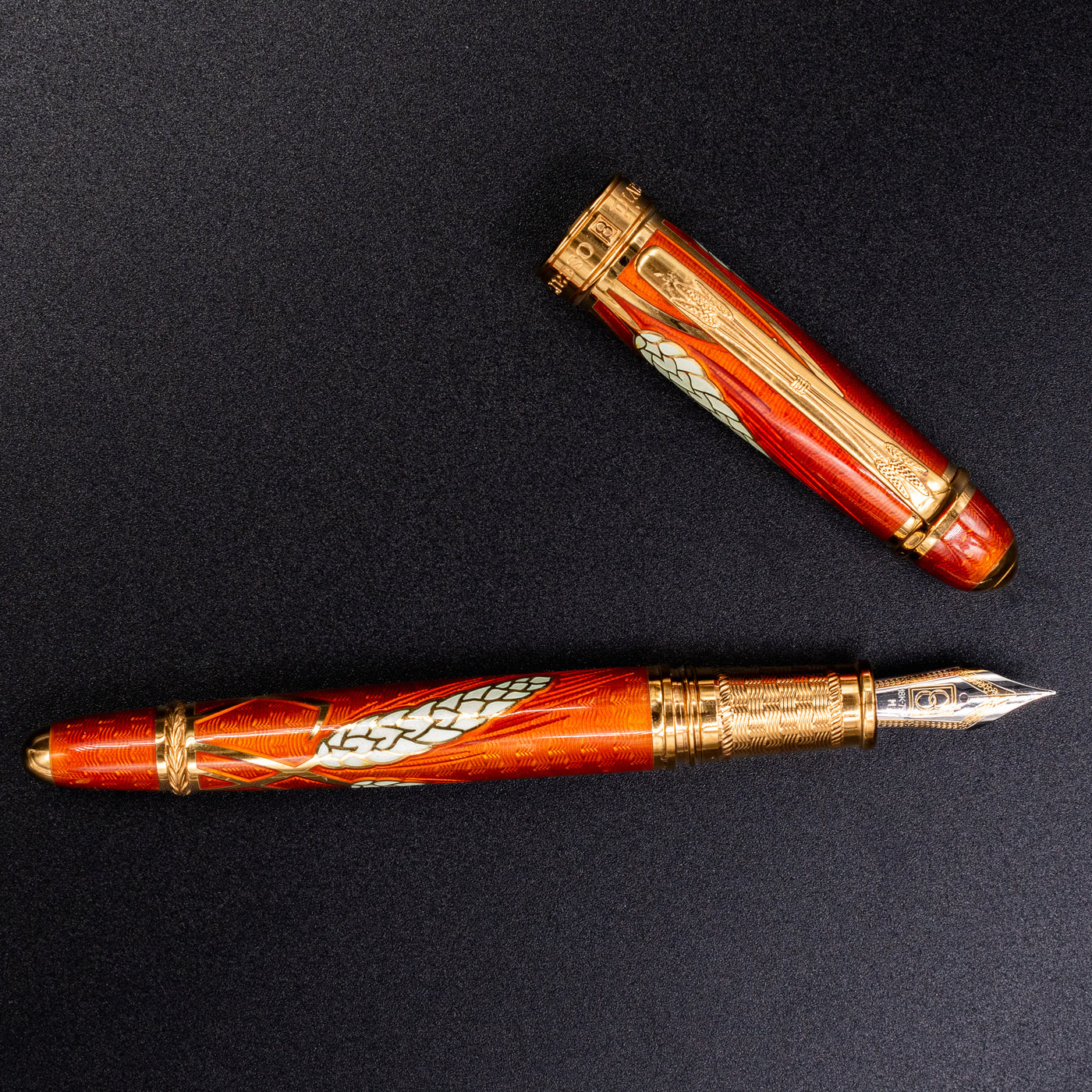 David Oscarson Harvest Fountain Pen - Amber orange