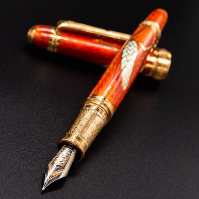 David Oscarson Harvest Fountain Pen - Amber uncapped