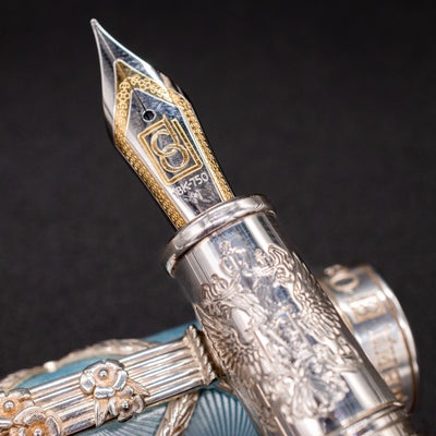 David Oscarson Imperial Fountain Pen - St. Petersburg Blue 18k gold nib