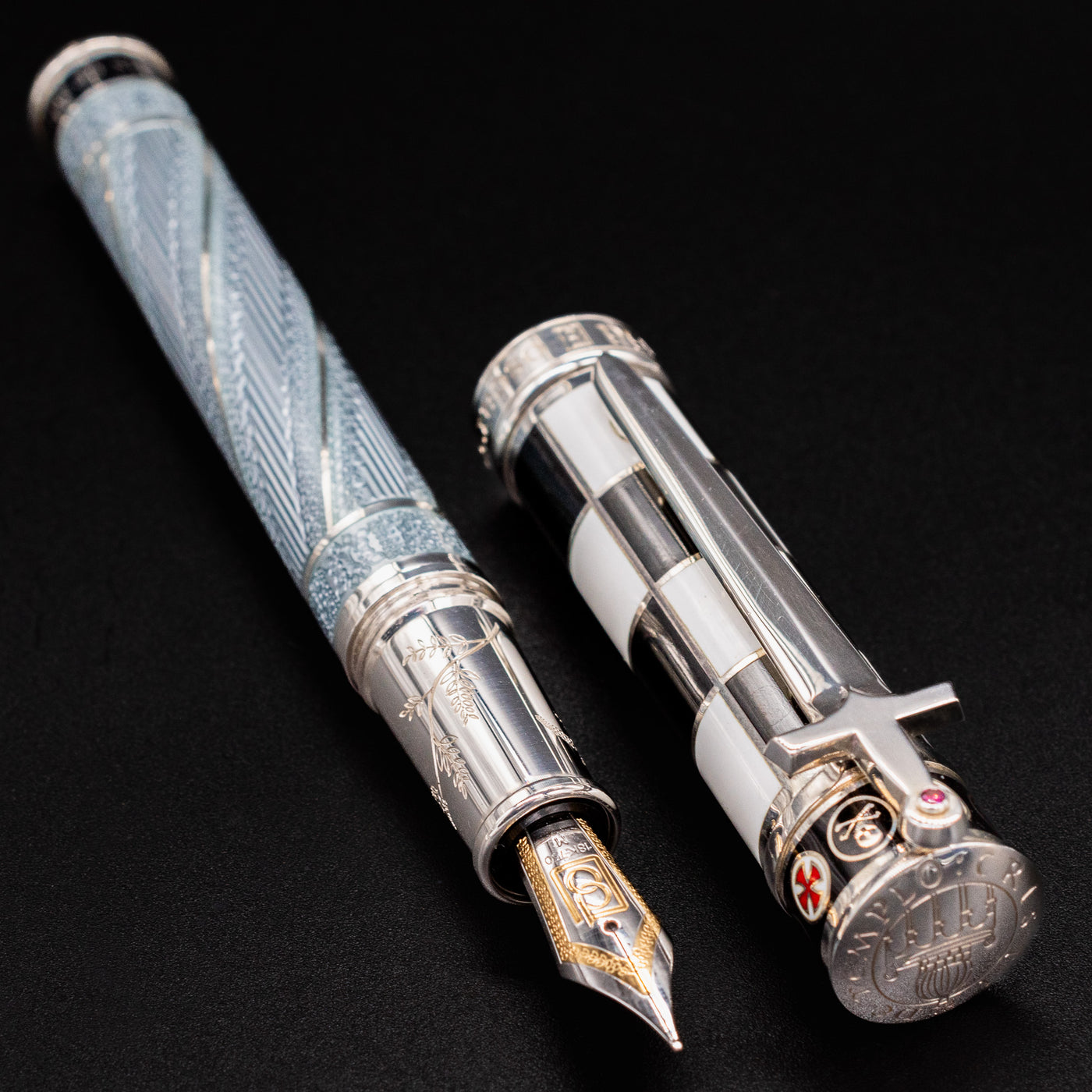 David Oscarson Jacques de Molay Fountain Pen - Grey limited edition