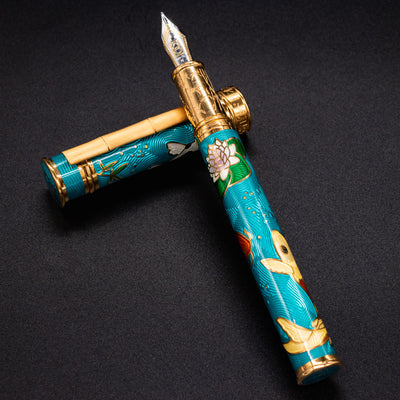 David Oscarson Koi Fountain Pen - Teal blue