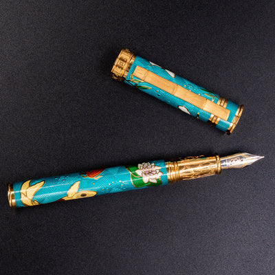 David Oscarson Koi Fountain Pen - Teal enamel