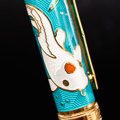 David Oscarson Koi Fountain Pen - Teal fish