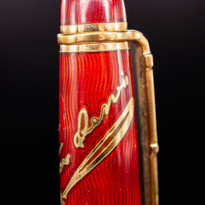 David Oscarson Meriwether Lewis Fountain Pen - Ruby Red signature