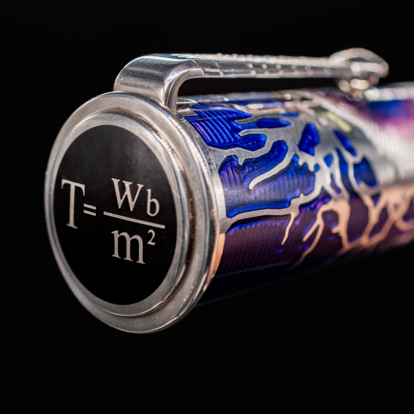 David Oscarson Nikola Tesla Fountain Pen - Deep Purple formula