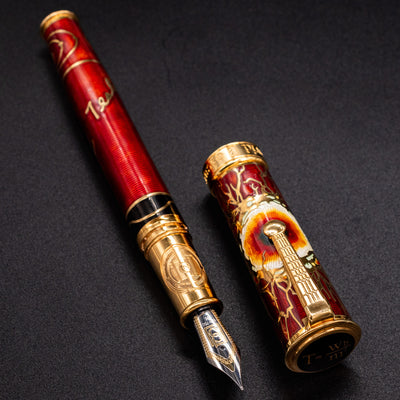 David Oscarson Nikola Tesla Fountain Pen - Ruby Red limited edition