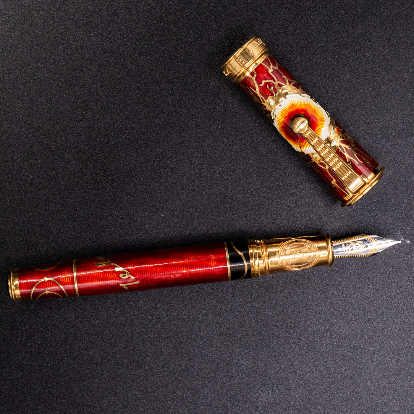 David Oscarson Nikola Tesla Fountain Pen - Ruby Red rare