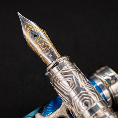 David Oscarson Sea Turtles Fountain Pen - Ocean Blue 18k gold nib