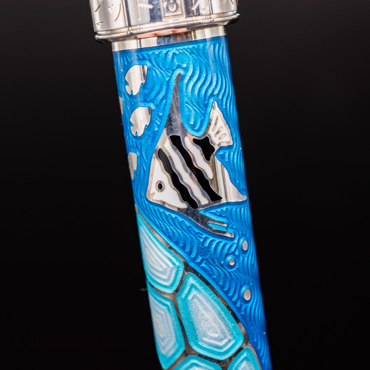 David Oscarson Sea Turtles Fountain Pen - Ocean Blue fish