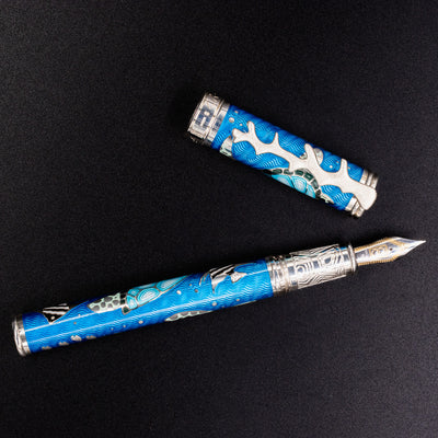 David Oscarson Sea Turtles Fountain Pen - Ocean Blue rare