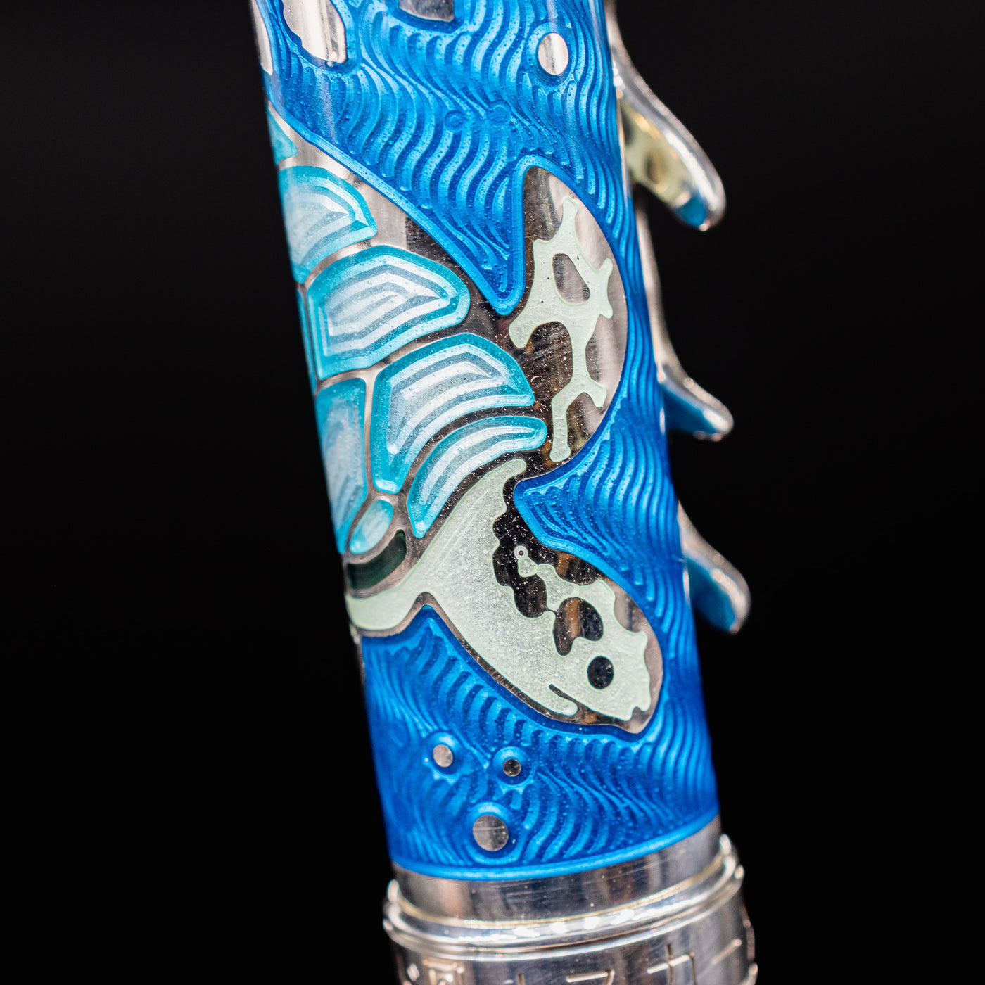 David Oscarson Sea Turtles Fountain Pen - Ocean Blue salt water