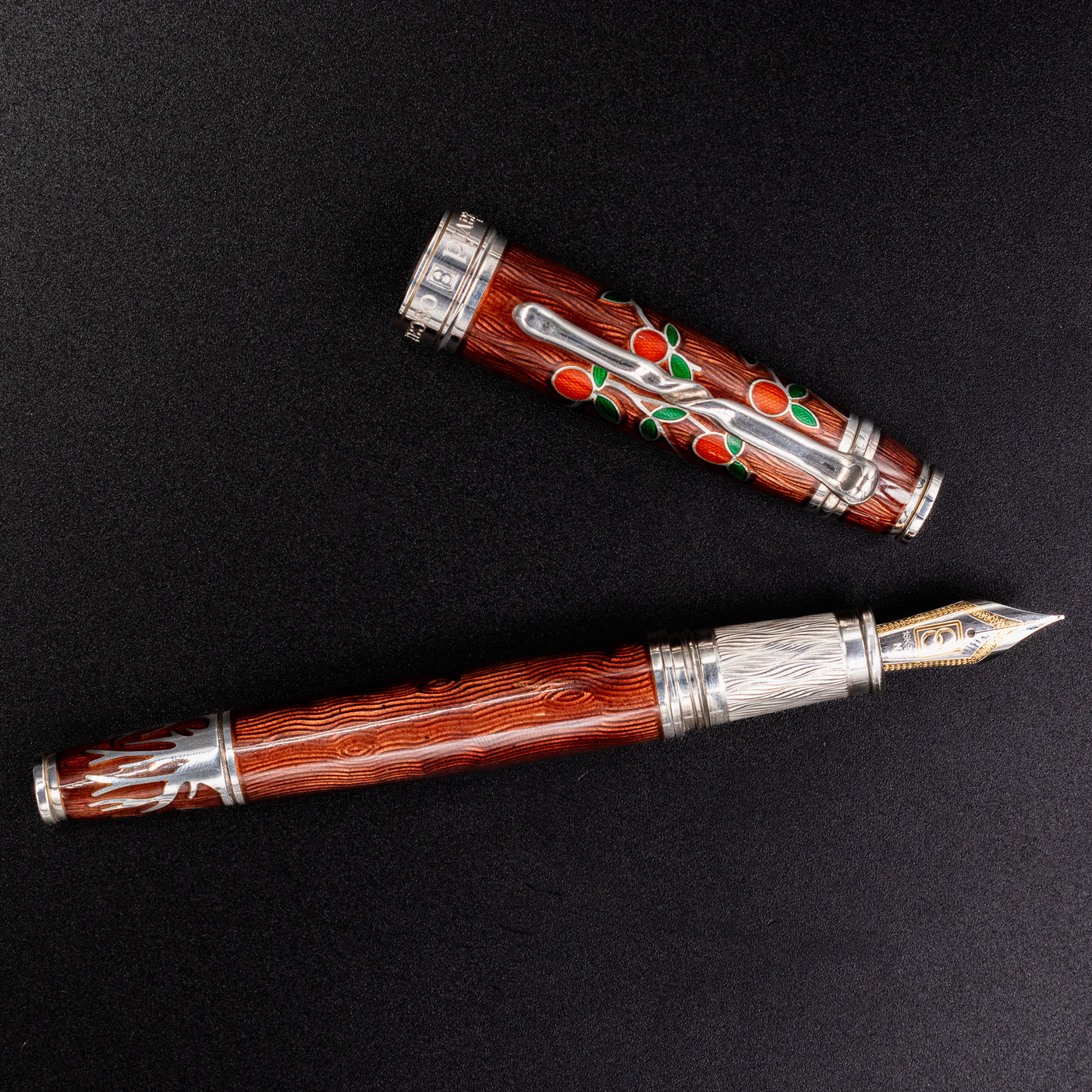 David Oscarson Tree of Life Fountain Pen Liquid Coffee Enamel