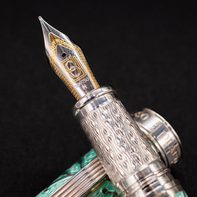 David Oscarson Trellis Fountain Pen - Turquoise 18k gold nib