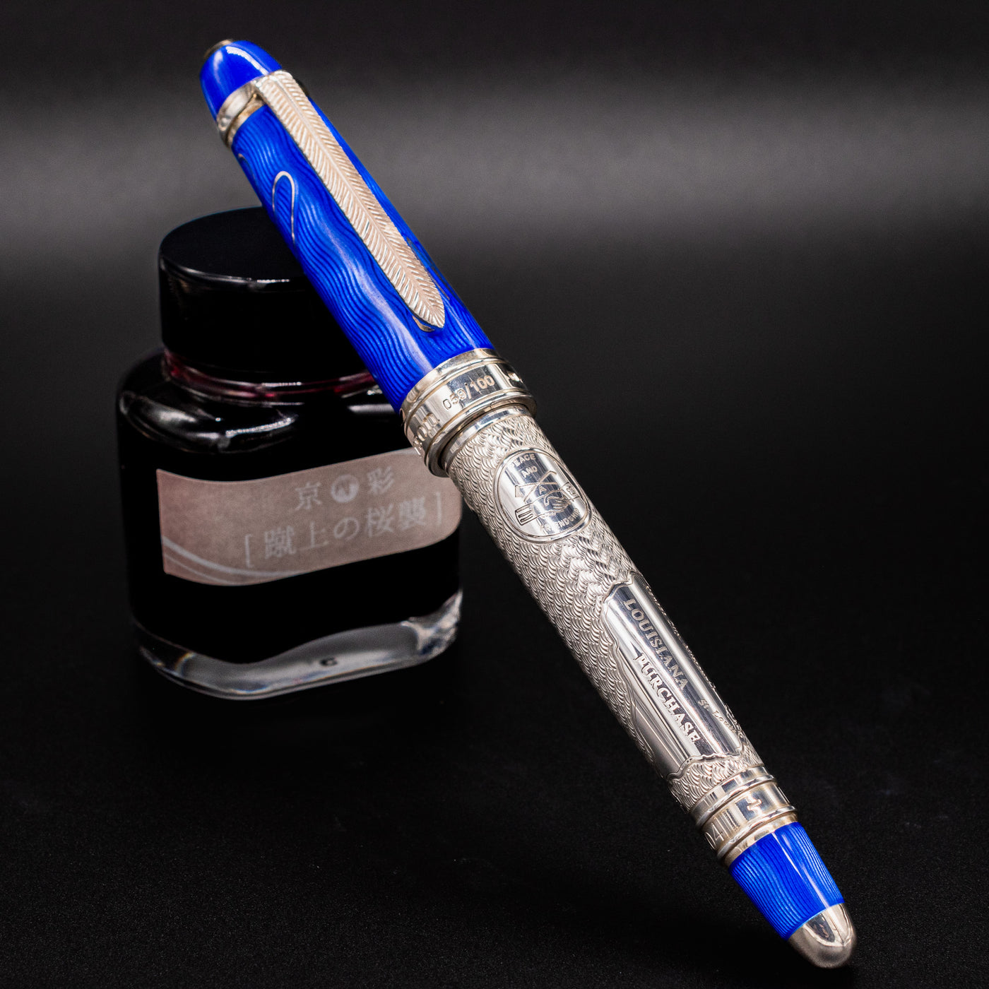 David Oscarson William Clark Fountain Pen - Sapphire Blue capped