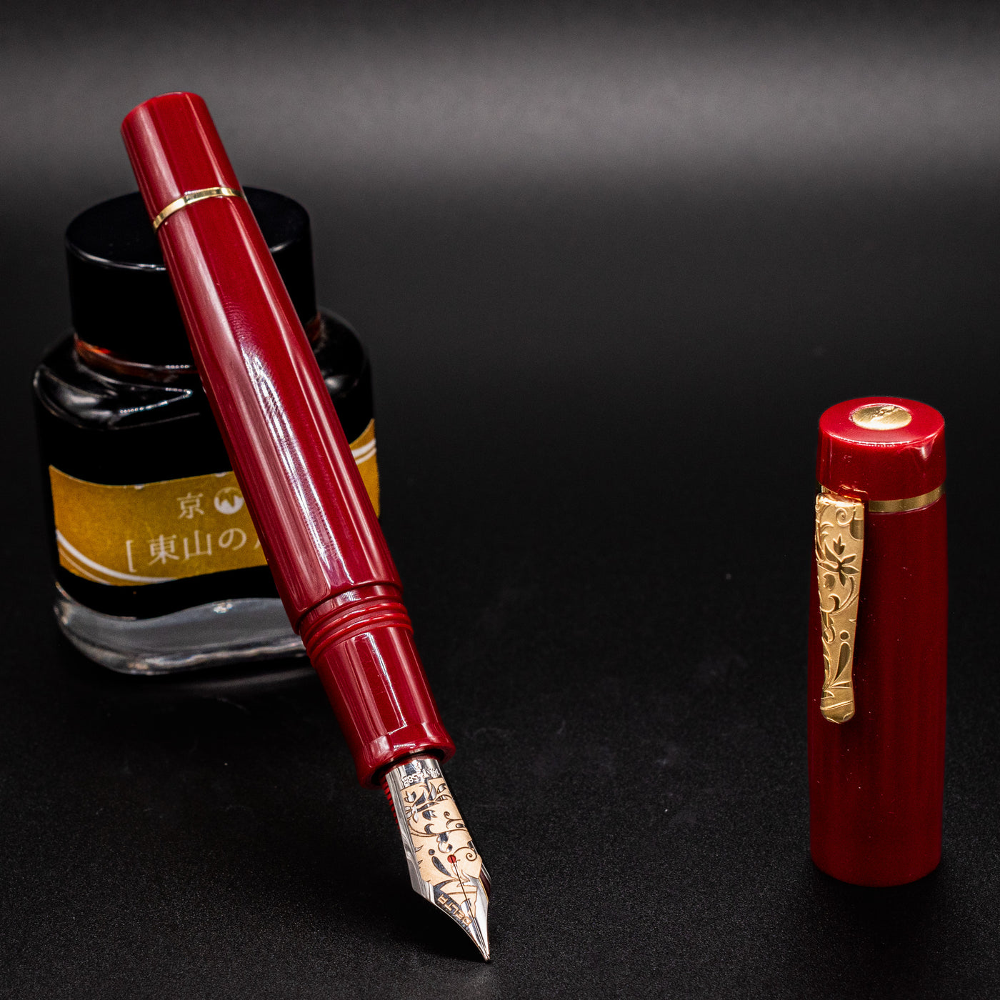 Delta Bio+16 Nera Fountain Pen - 14k Gold #8 Nib coral