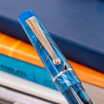 Delta Duna Ballpoint Pen - Blue Oasis rose gold