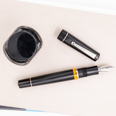 Delta Duna Fountain Pen - Matte Black Palladium Trim Chrome Trim